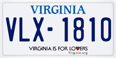 VA license plate VLX1810