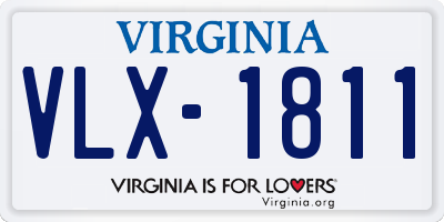 VA license plate VLX1811