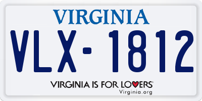 VA license plate VLX1812