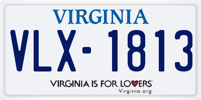 VA license plate VLX1813