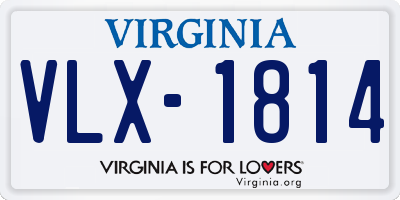 VA license plate VLX1814