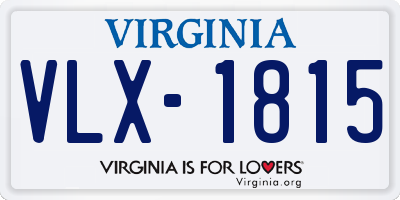 VA license plate VLX1815