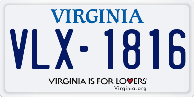 VA license plate VLX1816