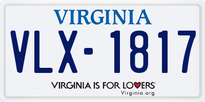 VA license plate VLX1817