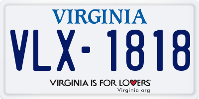 VA license plate VLX1818