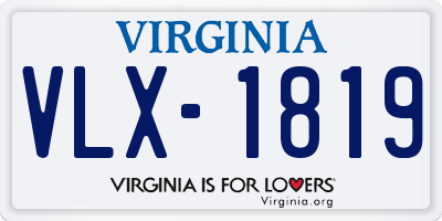 VA license plate VLX1819