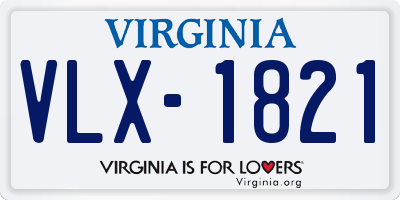 VA license plate VLX1821