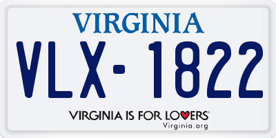 VA license plate VLX1822