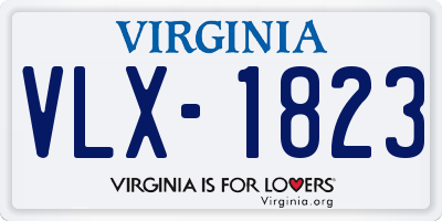 VA license plate VLX1823