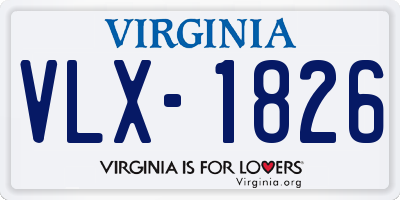 VA license plate VLX1826