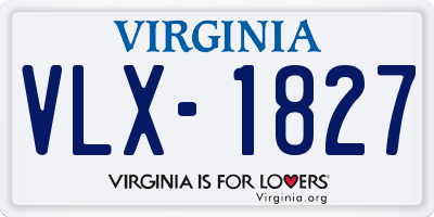 VA license plate VLX1827