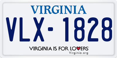 VA license plate VLX1828