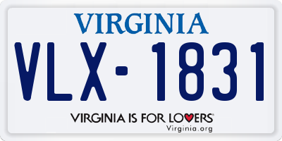 VA license plate VLX1831