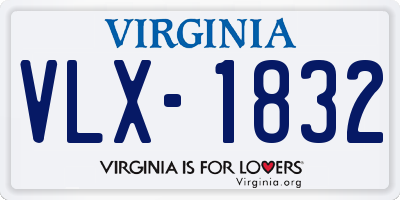 VA license plate VLX1832