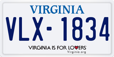 VA license plate VLX1834