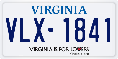 VA license plate VLX1841