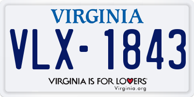 VA license plate VLX1843