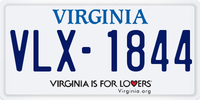 VA license plate VLX1844