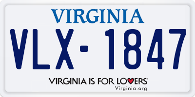 VA license plate VLX1847