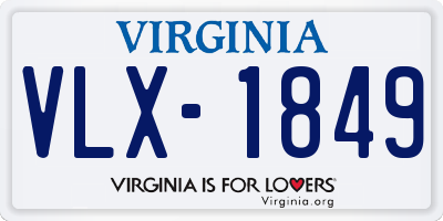 VA license plate VLX1849