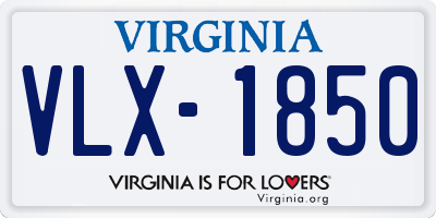 VA license plate VLX1850