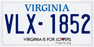 VA license plate VLX1852