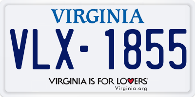 VA license plate VLX1855