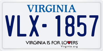 VA license plate VLX1857