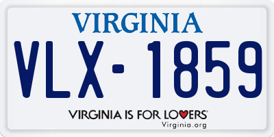 VA license plate VLX1859