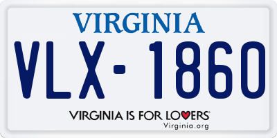 VA license plate VLX1860