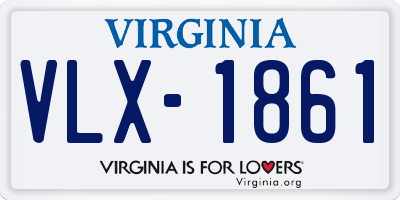 VA license plate VLX1861