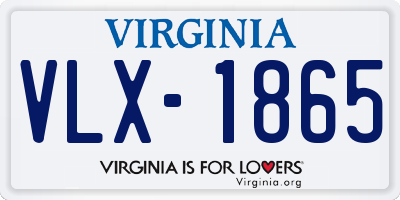 VA license plate VLX1865