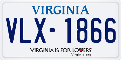 VA license plate VLX1866