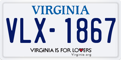 VA license plate VLX1867