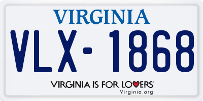 VA license plate VLX1868