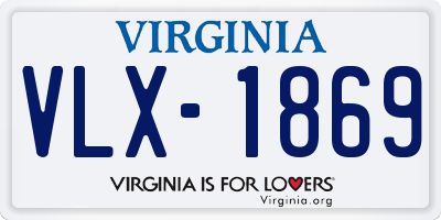 VA license plate VLX1869