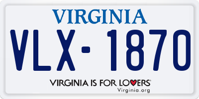 VA license plate VLX1870