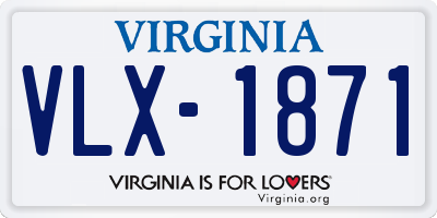 VA license plate VLX1871