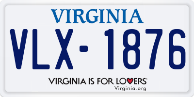 VA license plate VLX1876