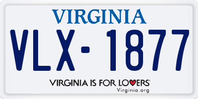 VA license plate VLX1877