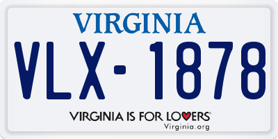 VA license plate VLX1878