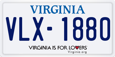 VA license plate VLX1880