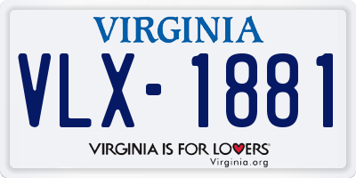 VA license plate VLX1881