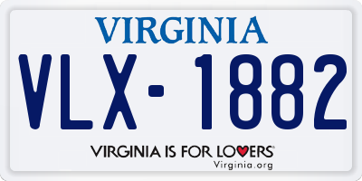 VA license plate VLX1882