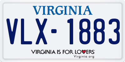 VA license plate VLX1883