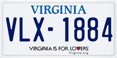 VA license plate VLX1884