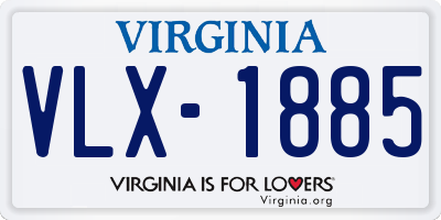 VA license plate VLX1885