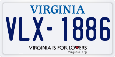 VA license plate VLX1886