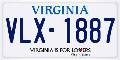 VA license plate VLX1887