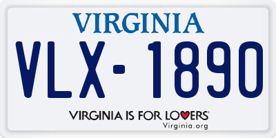 VA license plate VLX1890